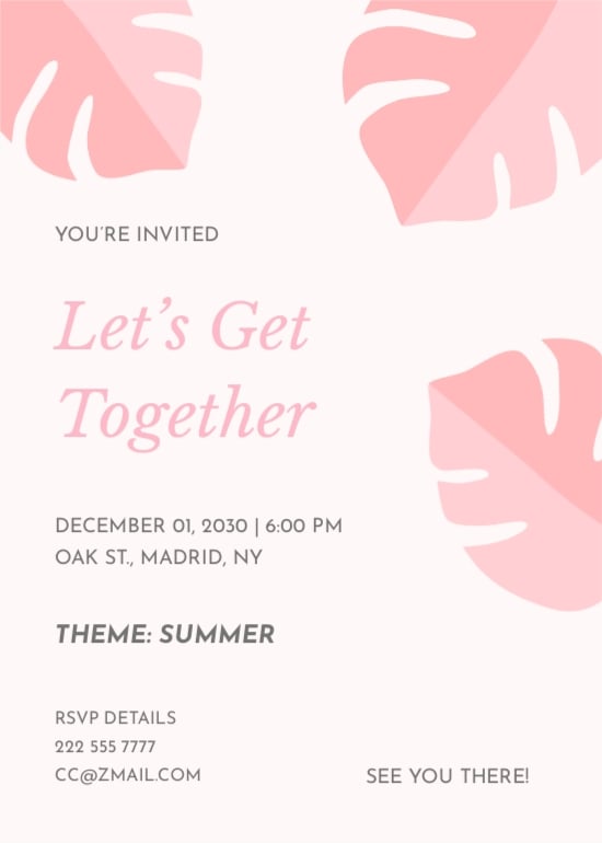 Free Let's Get Together Invitation Template