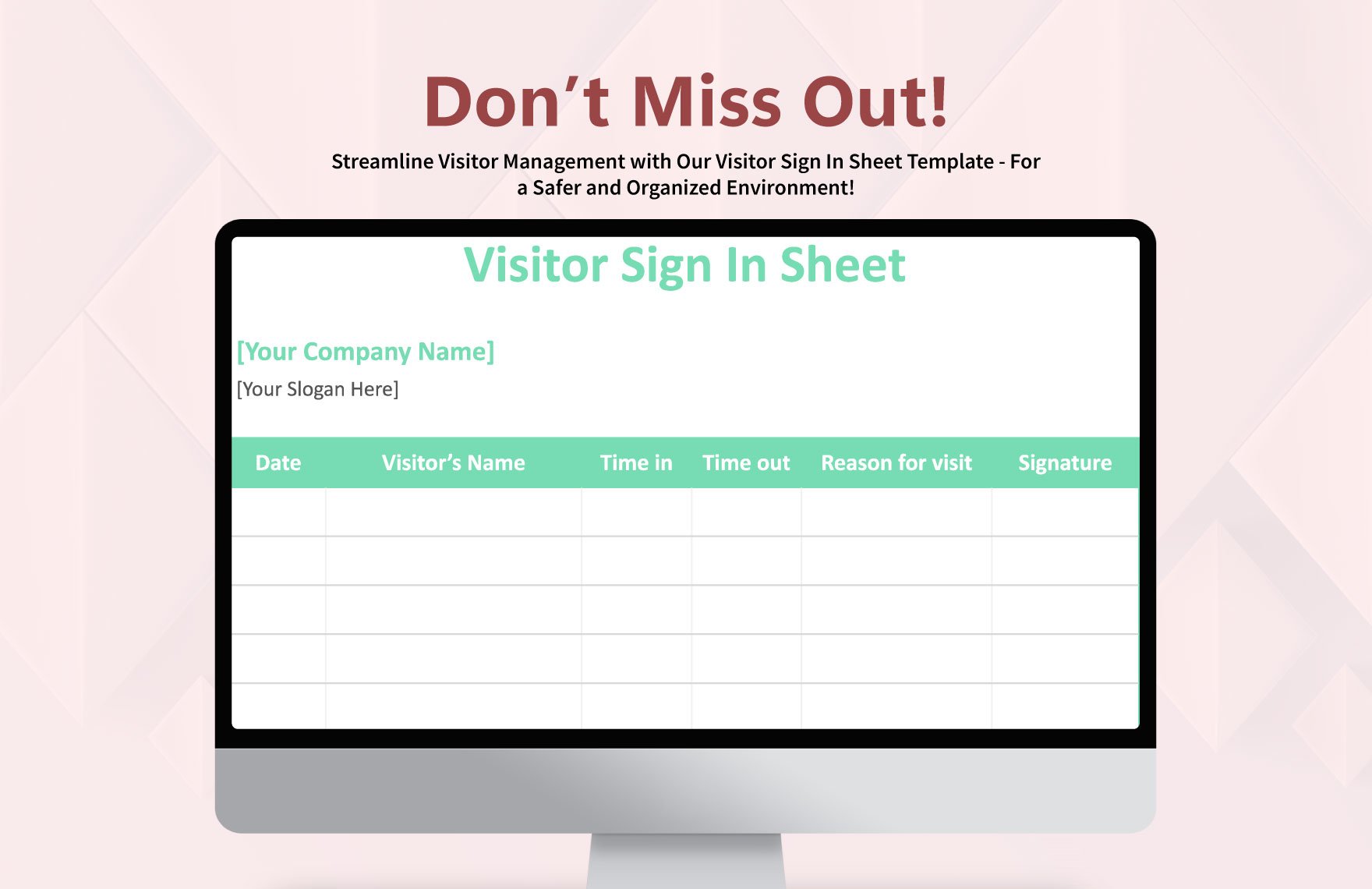Visitor Sign in Sheet Template
