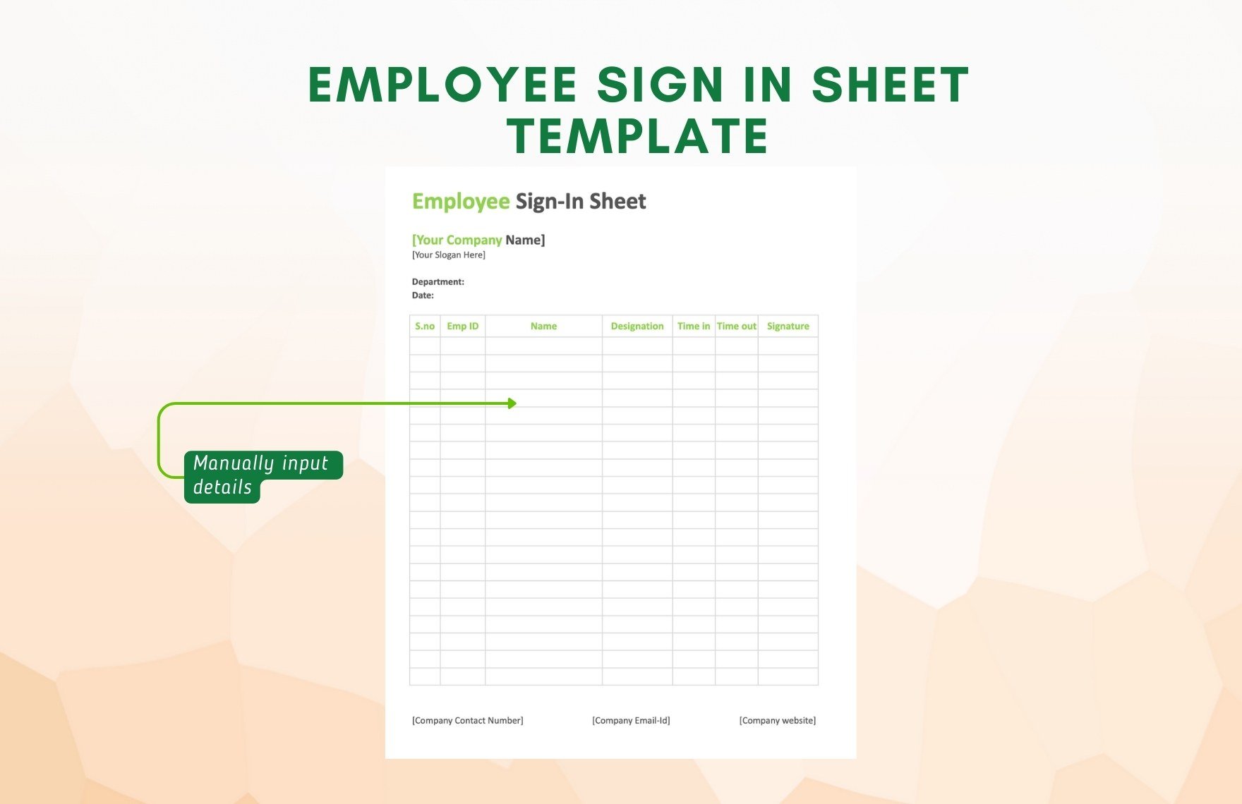 Employee Sign in Sheet Template