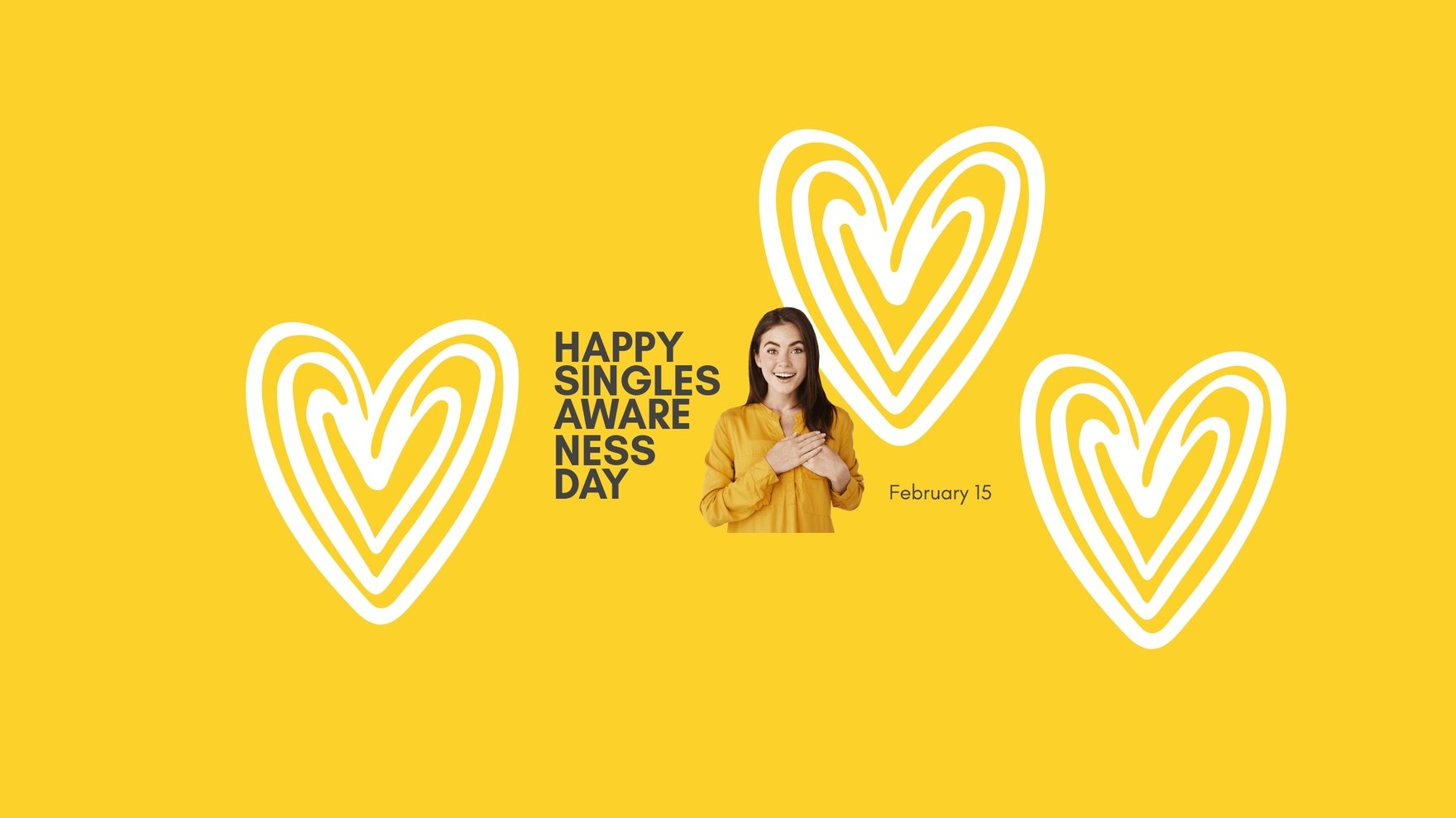 Free Happy Singles Awareness Day Youtube Banner Template