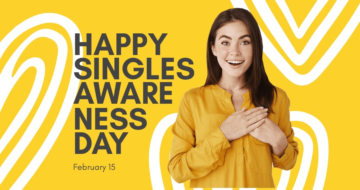 Free Happy Singles Awareness Day Facebook Post Template