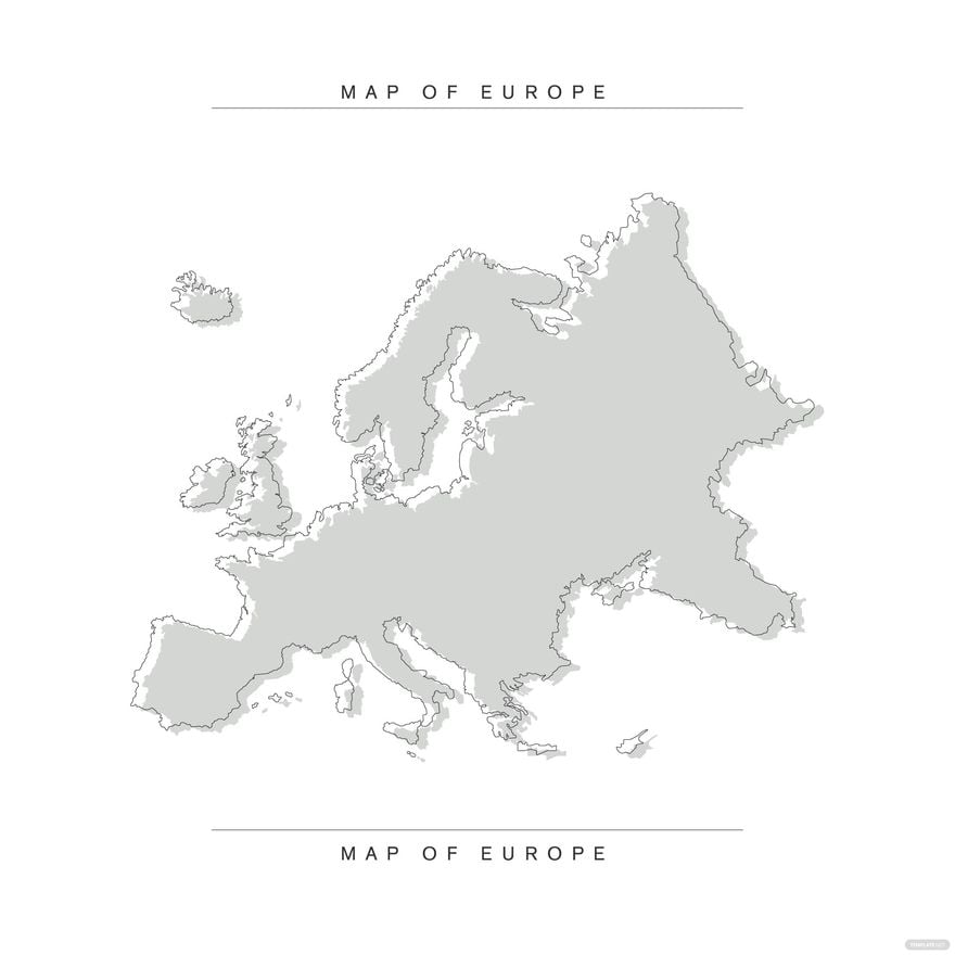 Free Minimalist Europe Map Vector in Illustrator, EPS, SVG, JPG, PNG