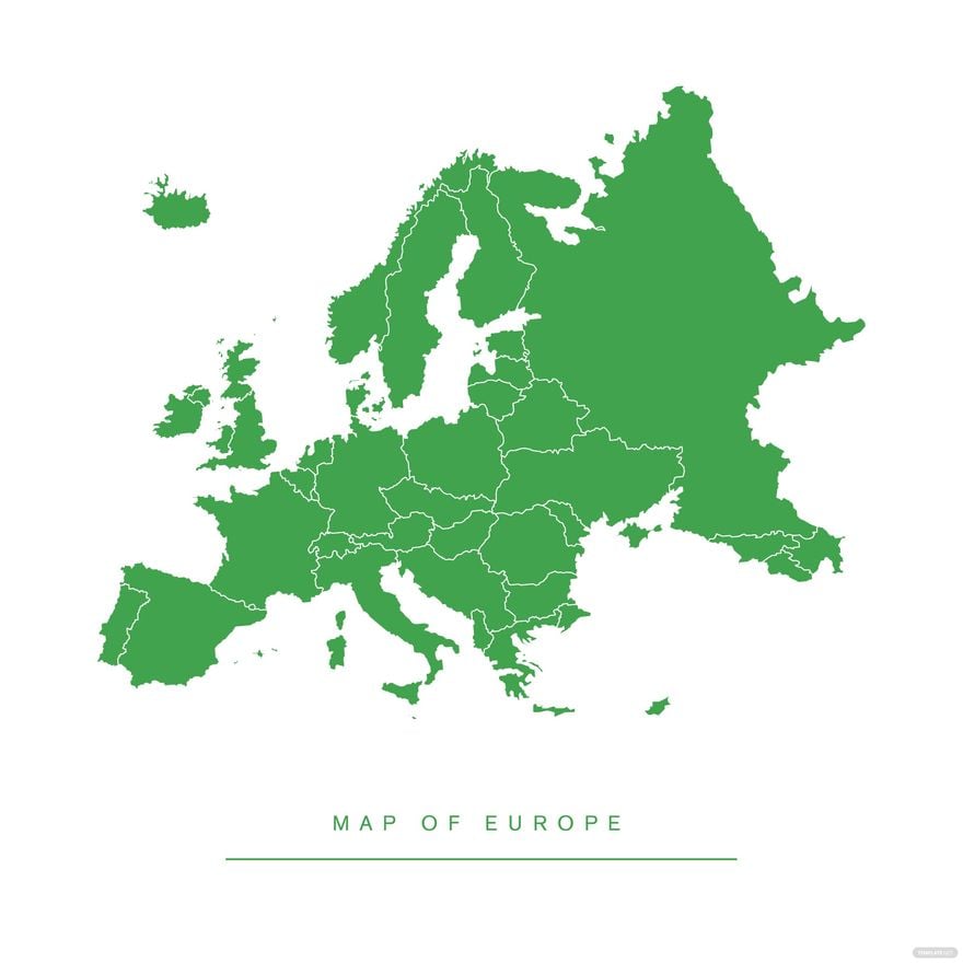 Green Europe Map Vector in Illustrator, EPS, SVG, JPG, PNG
