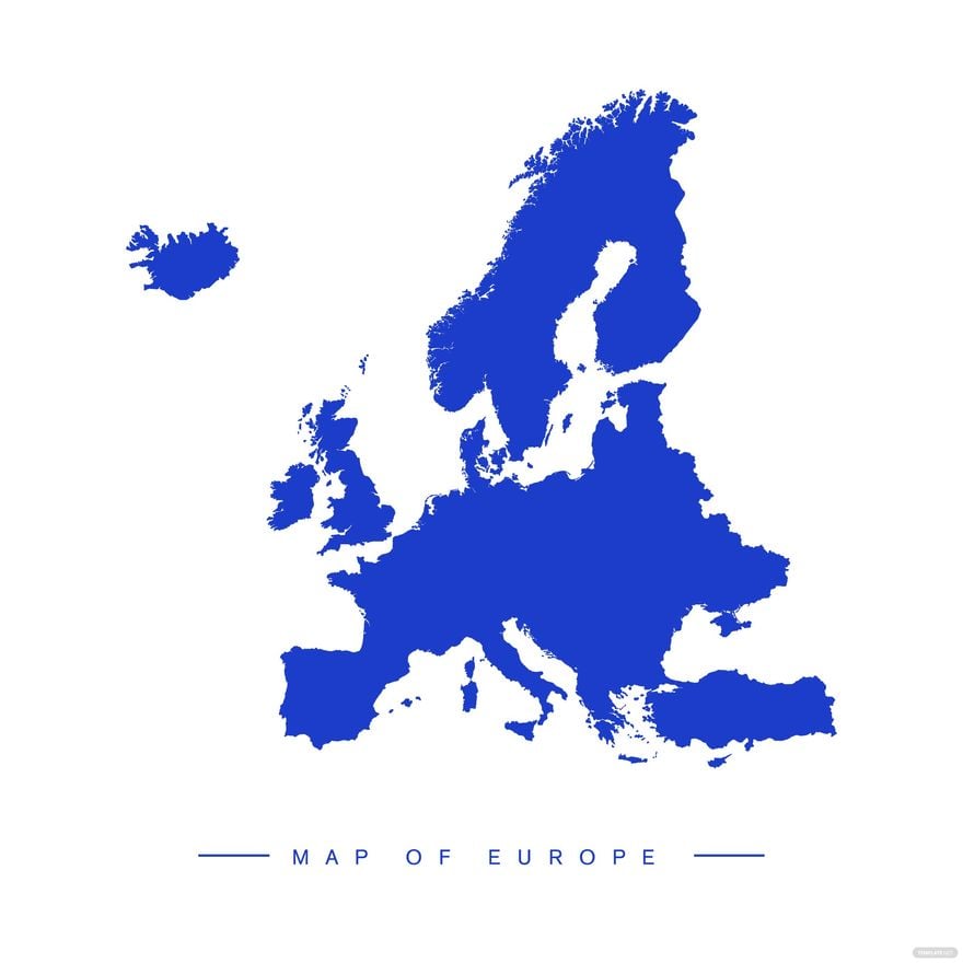 Blue Europe Map Vector in Illustrator, EPS, SVG, JPG, PNG