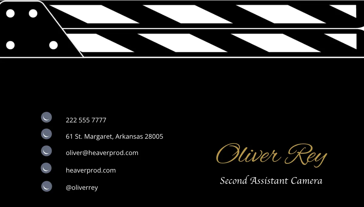 Free Clapperboard Business Card Template to Edit Online