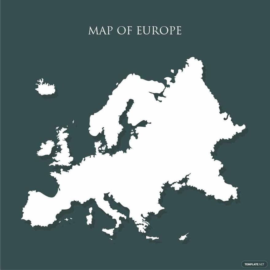 White Europe Map Vector in Illustrator, EPS, SVG, JPG, PNG