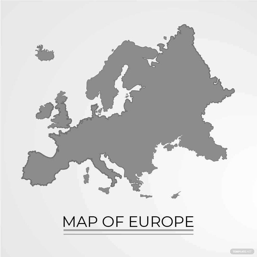 Grey Europe Map Vector in Illustrator, EPS, SVG, JPG, PNG