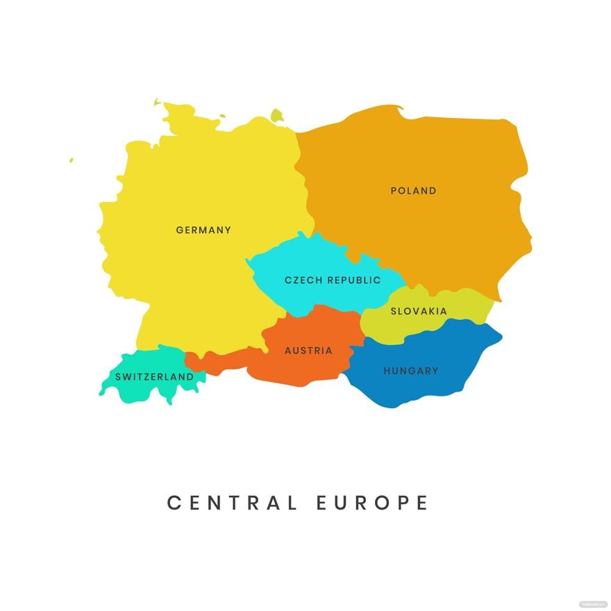 Central Europe Map Vector in Illustrator, EPS, SVG, JPG, PNG
