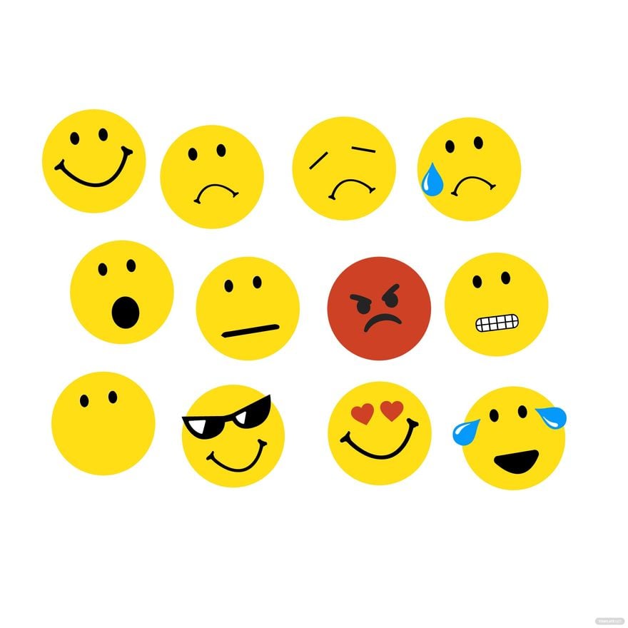 Emotions Smiley Clipart in Illustrator, JPG, EPS, SVG, PNG - Download