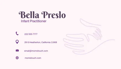 Free Simple Babysitting Business Card Template to Edit Online