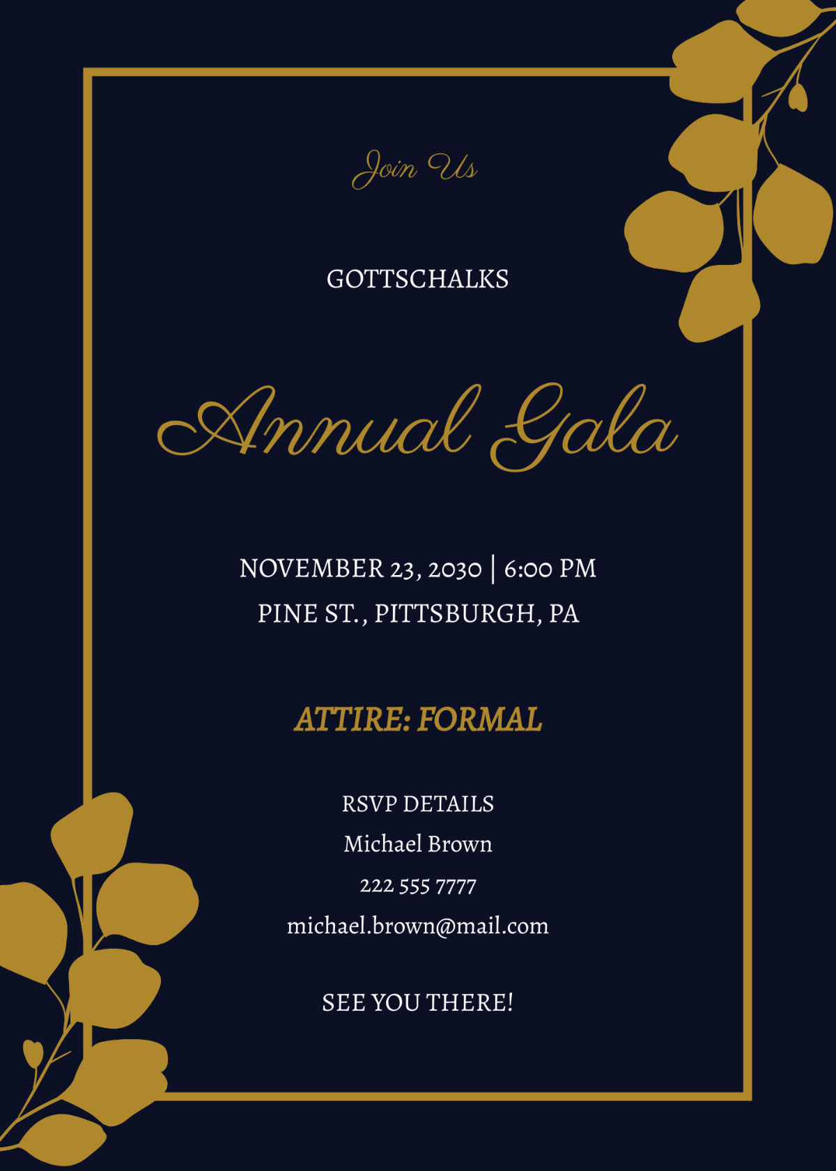 Formal Gala Invitation Template - Edit Online & Download