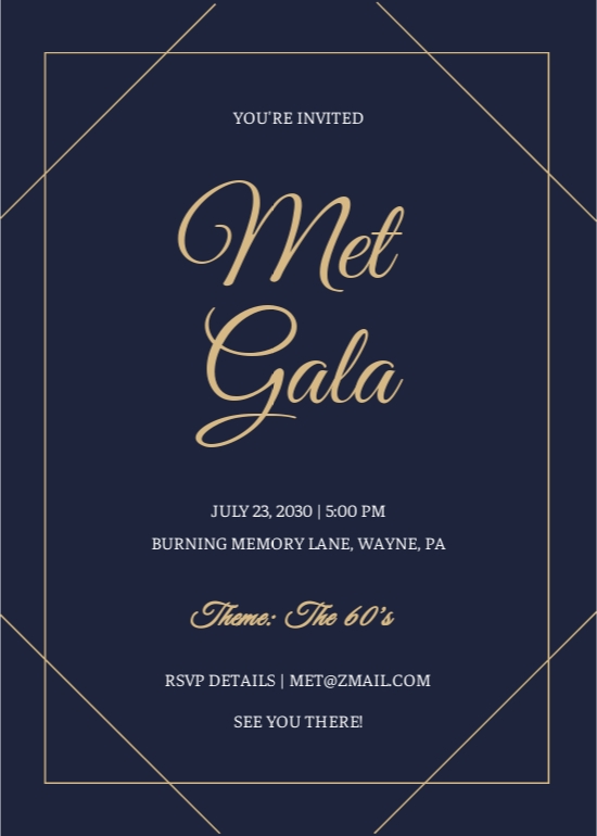 Gala Dinner Night Invitation Template - Illustrator, Word, Apple Pages ...