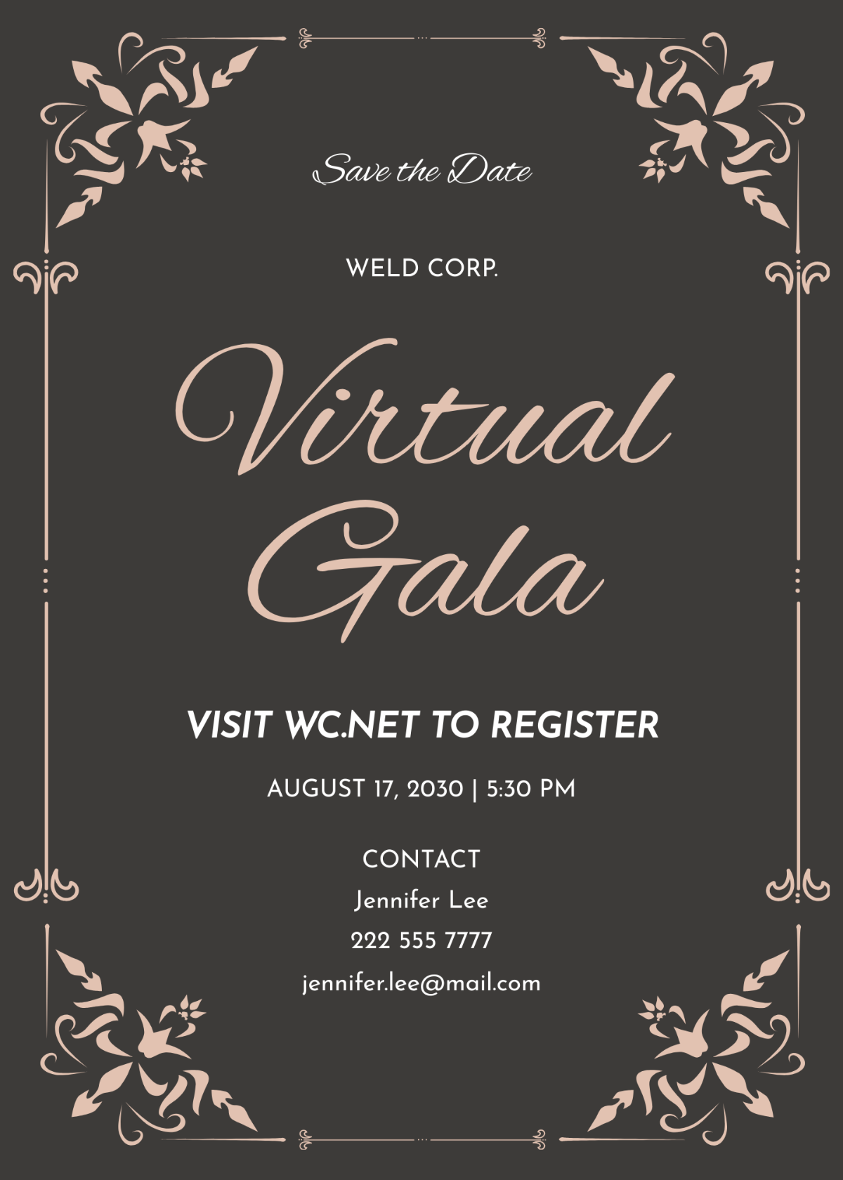 Virtual Gala Invitation Template - Edit Online & Download