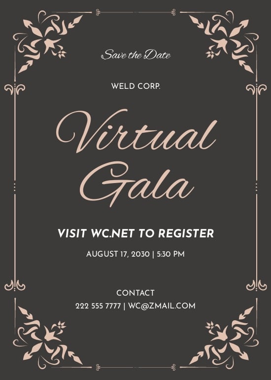 Virtual Gala Invitation Template