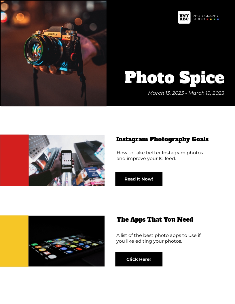 Photography Email Newsletter Template.jpe