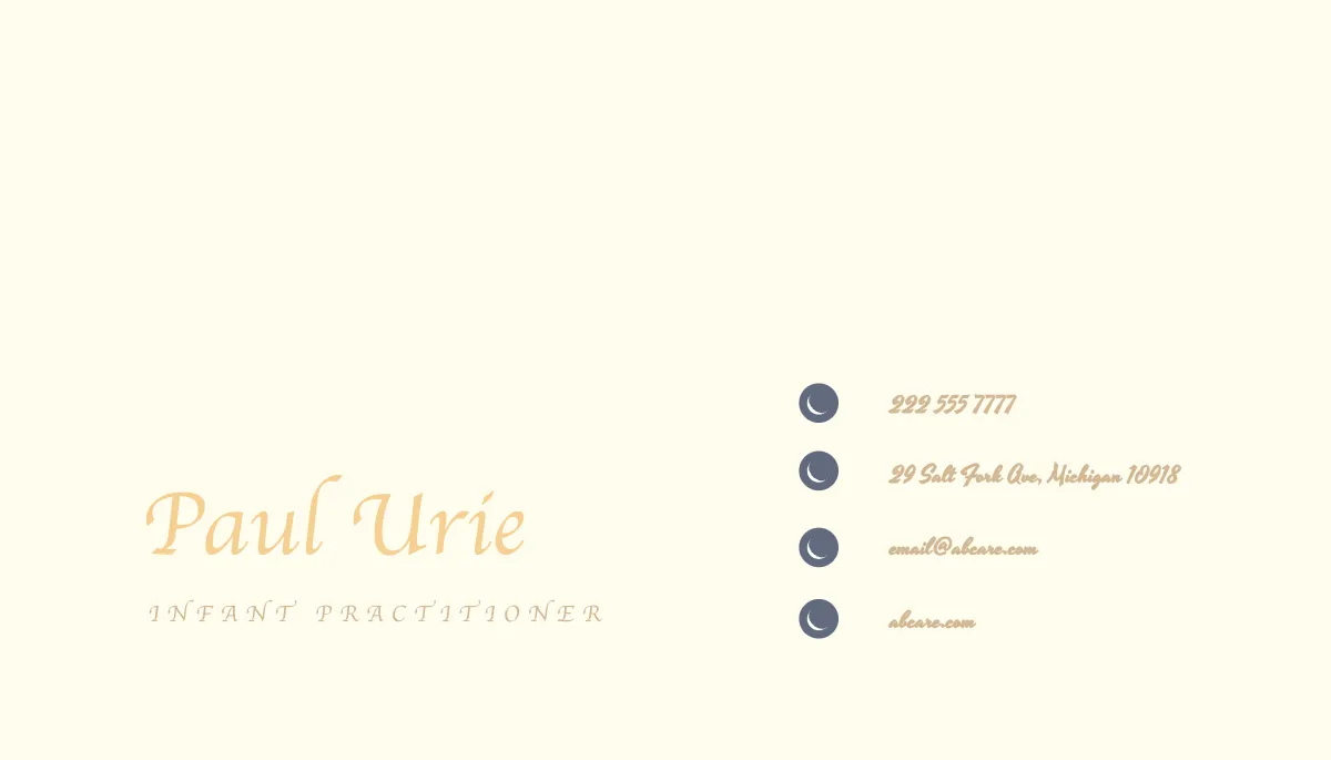 Free Plain Babysitting Business Card Template to Edit Online