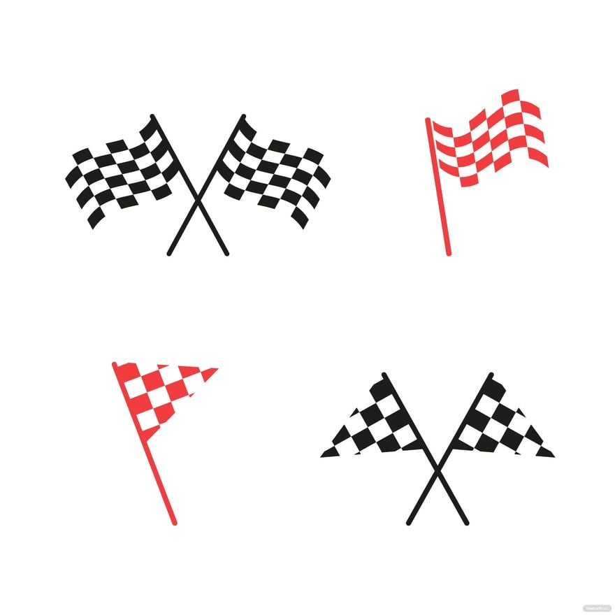 Racing Checkered Flag Vector in Illustrator, EPS, SVG, JPG, PNG