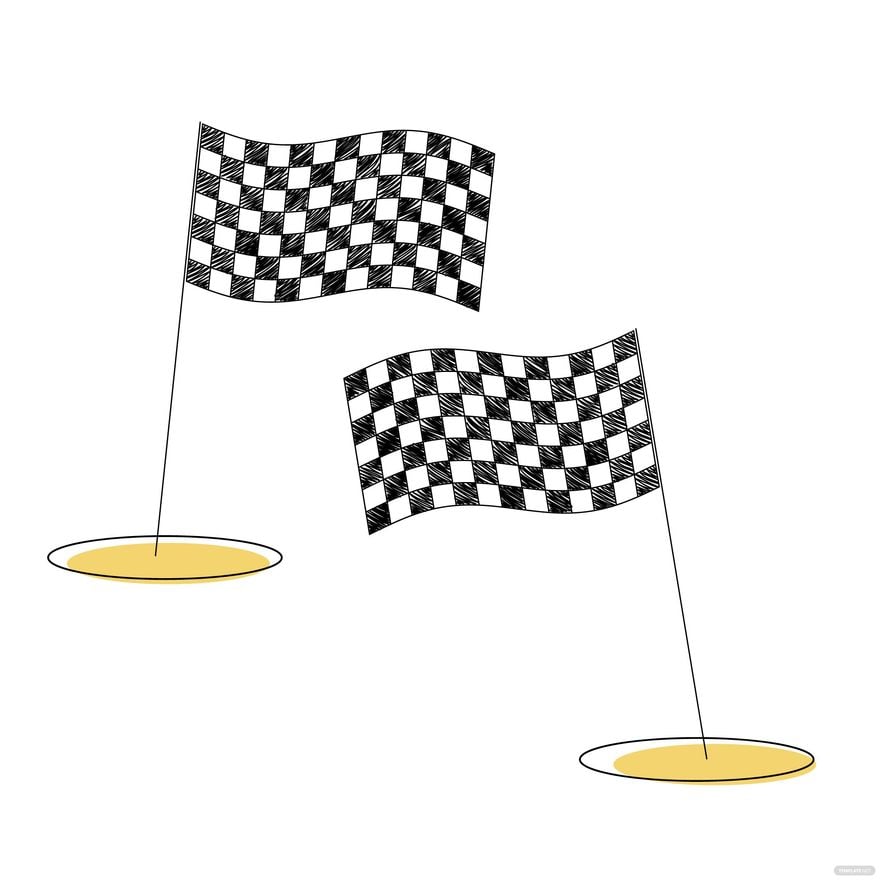 Free Checkered Flag Line Vector