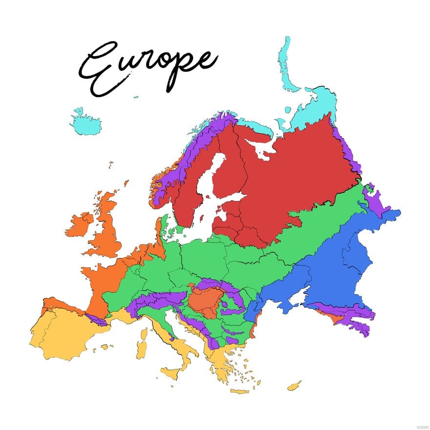 Free High Quality Europe Map Vector in Illustrator, EPS, SVG, JPG, PNG