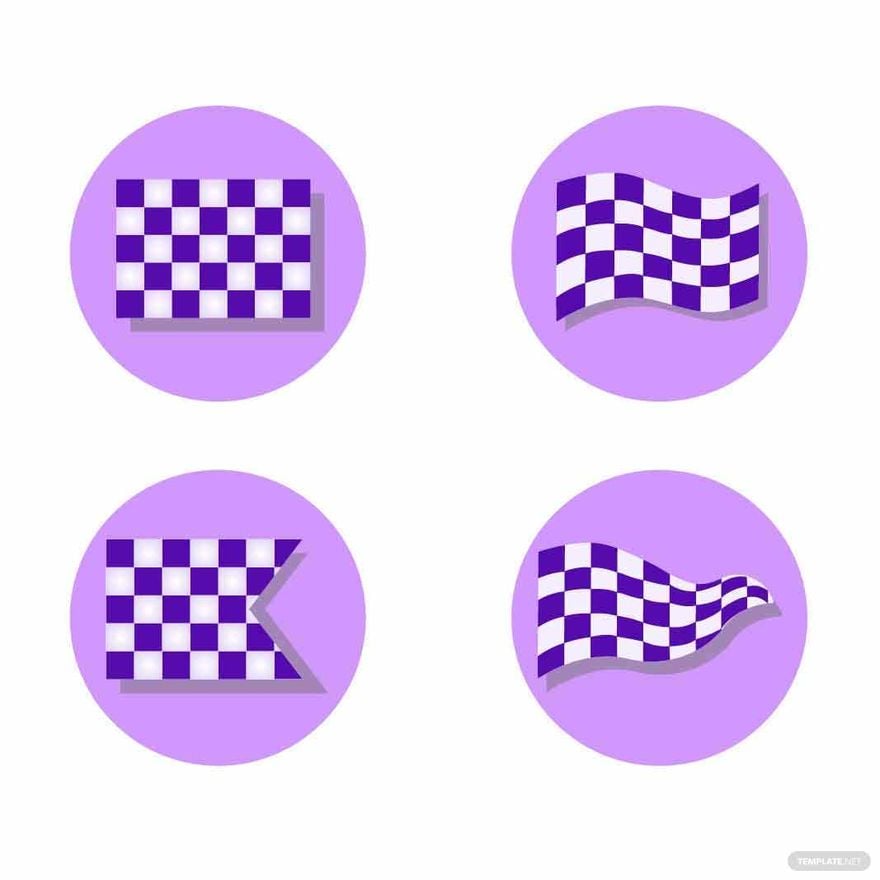Purple Checkered Flag Vector in Illustrator, EPS, SVG, JPG, PNG