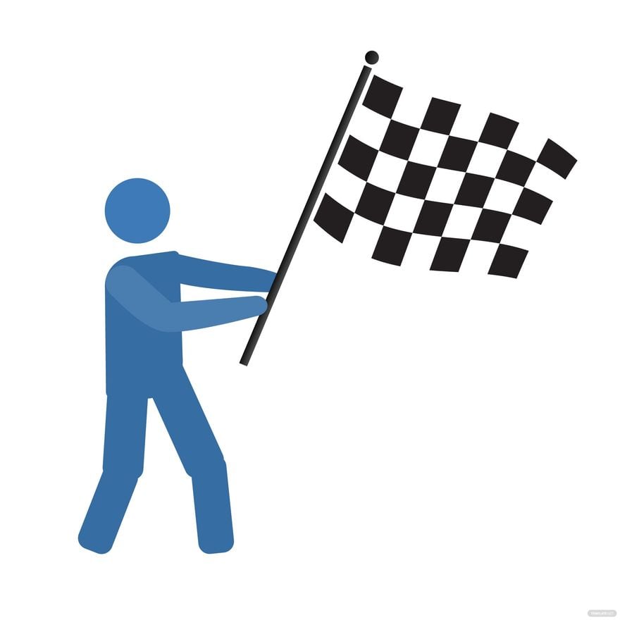 Man Checkered Flag Vector