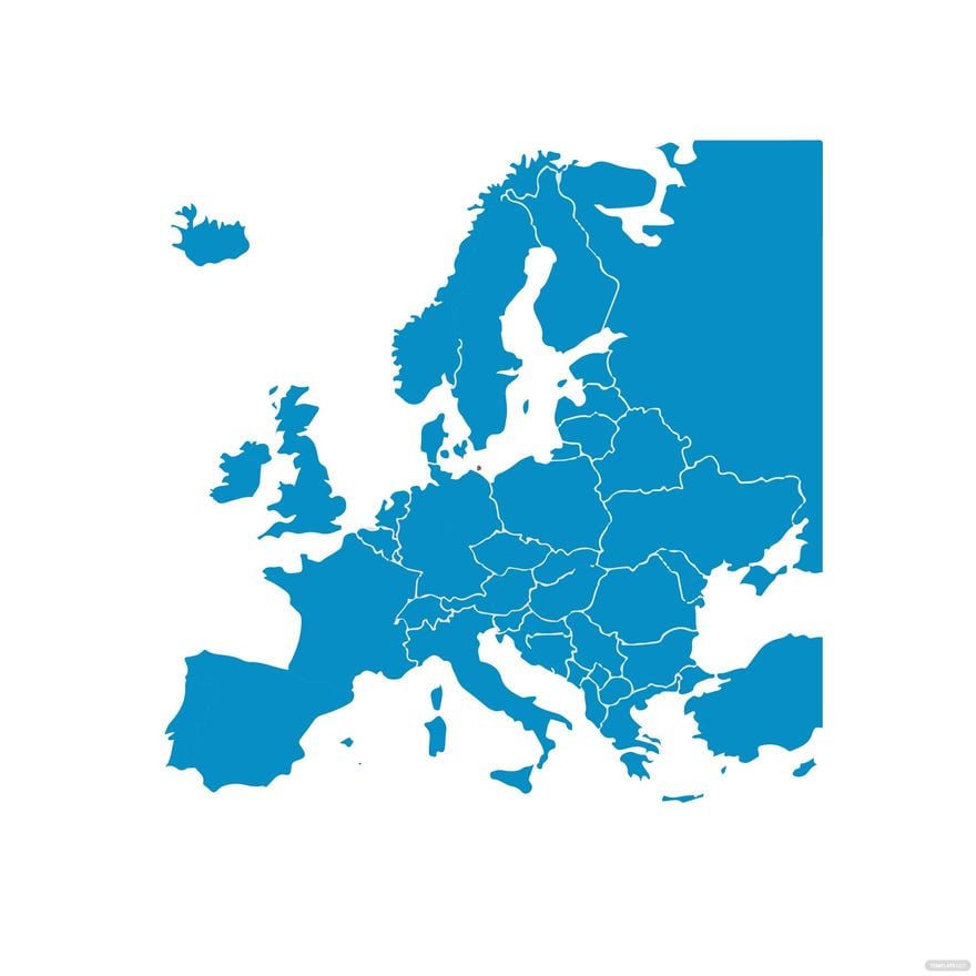 Basic Europe Map Vector in Illustrator, EPS, SVG, JPG, PNG