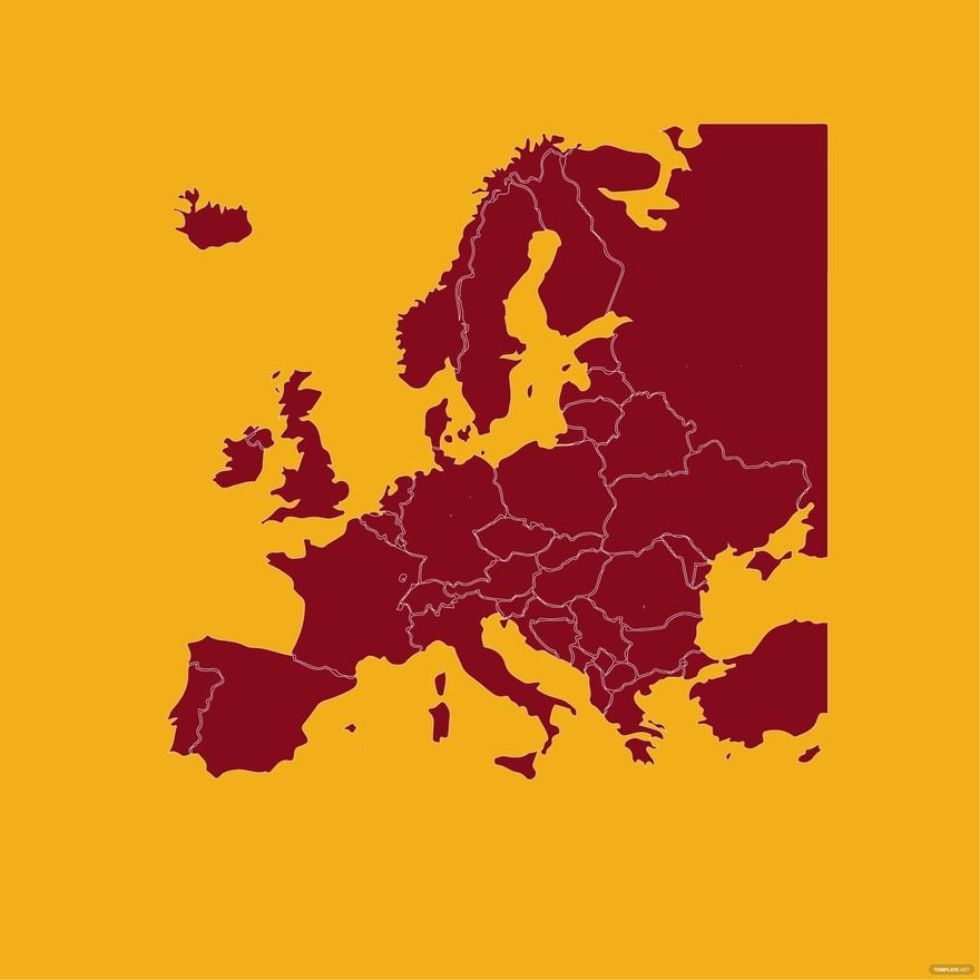 Free Europe Border Map Vector in Illustrator, EPS, SVG, JPG, PNG