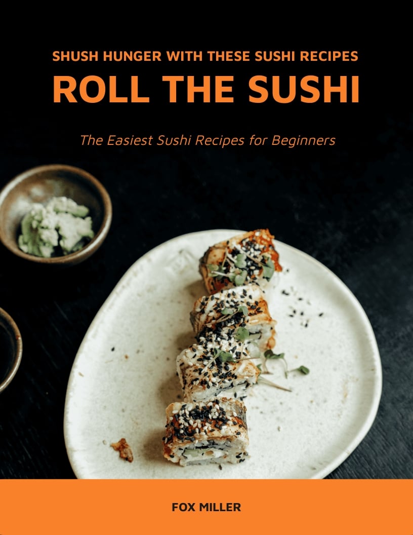Free Sushi Cookbook Cover Template