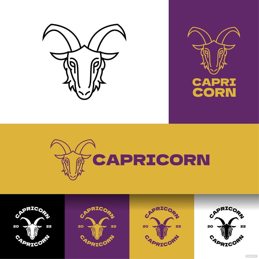 Capricorn Logo Vector in Illustrator, EPS, SVG, JPG, PNG