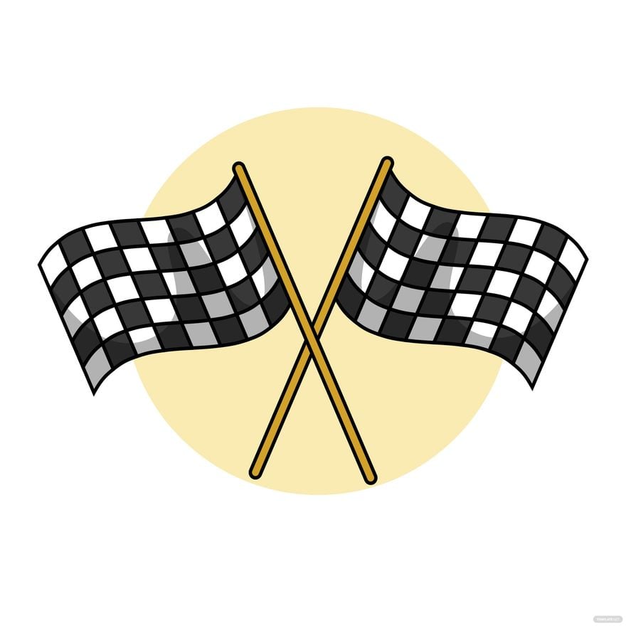Cartoon Checkered Flag Vector