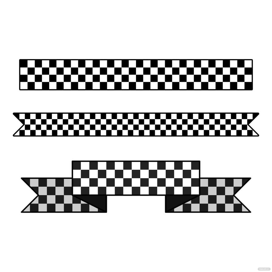 Checkered Flag Ribbon Vector in Illustrator, EPS, SVG, JPG, PNG