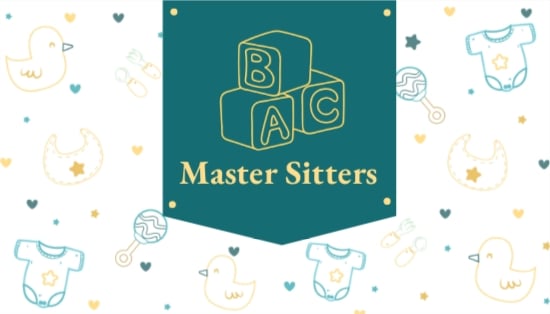 Baby Pattern Babysitter Business Card