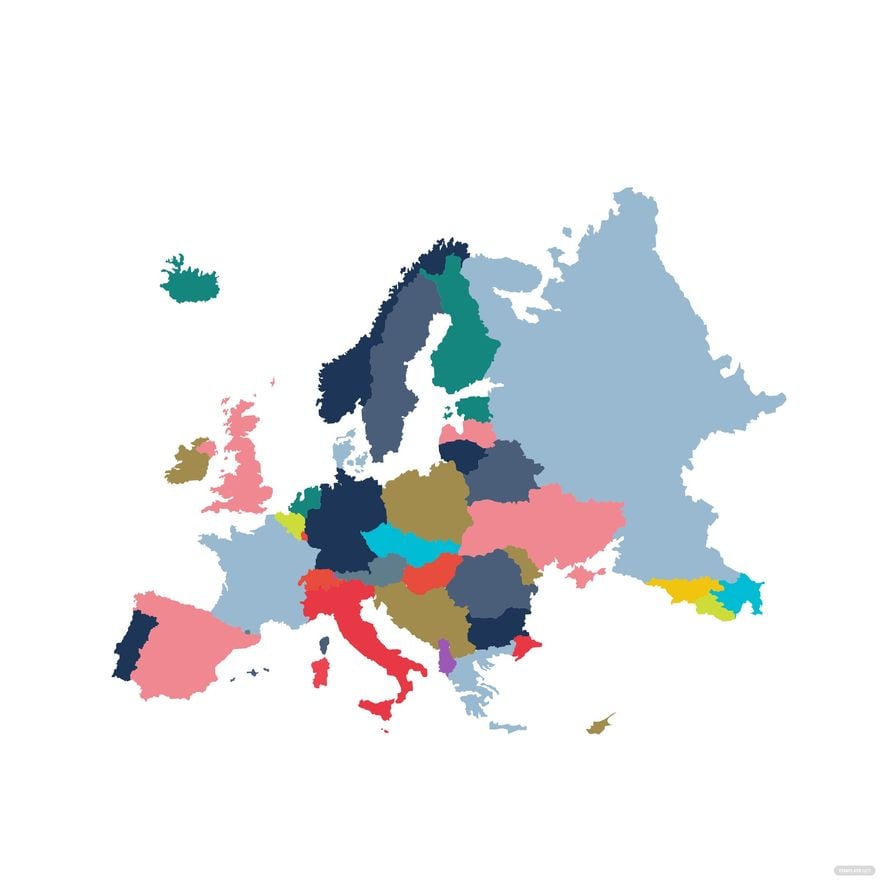 Political Europe Map Vector in Illustrator, EPS, SVG, JPG, PNG