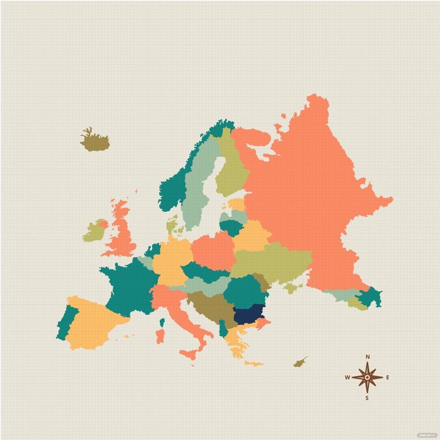 Old Europe Map Vector in Illustrator, EPS, SVG, JPG, PNG