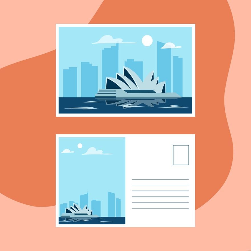 Travel Postcard Illustration in Illustrator, EPS, SVG, JPG, PNG