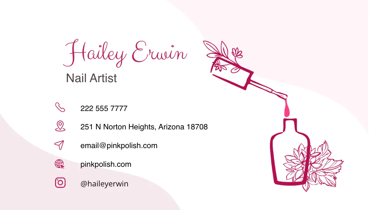 Free Nail Art Business Cards Template to Edit Online
