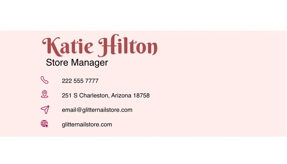 Free Simple Nail Art Nail Business Card Template to Edit Online