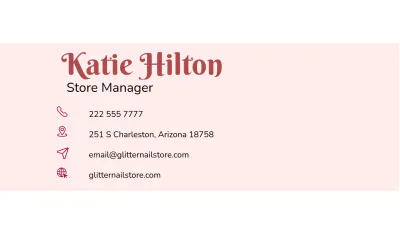 Free Simple Nail Art Nail Business Card Template to Edit Online