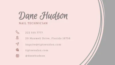 Free Classy Nail Technician Business Card Template to Edit Online