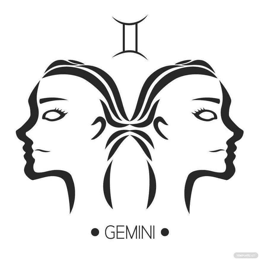 Free Black and White Gemini Zodiac Sign Vector