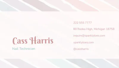 Free Nail Polish Striped Business Card Template to Edit Online