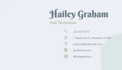 Free Nail Technician Business Card Template to Edit Online