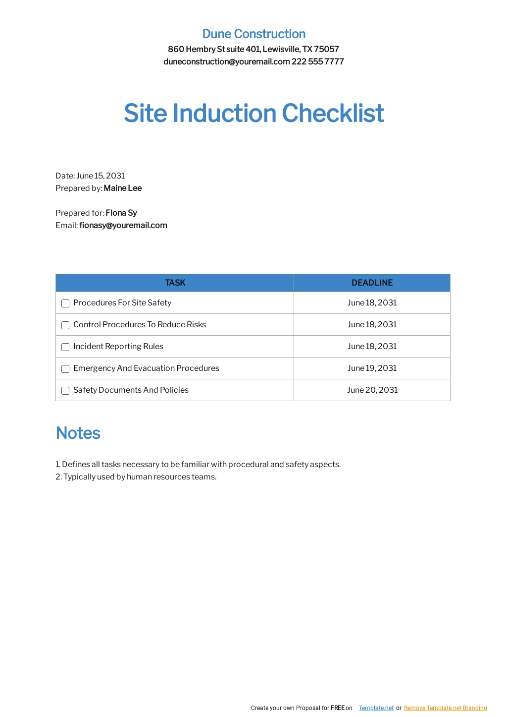 Site Visit Report Template Google Docs Word Apple Pages Template