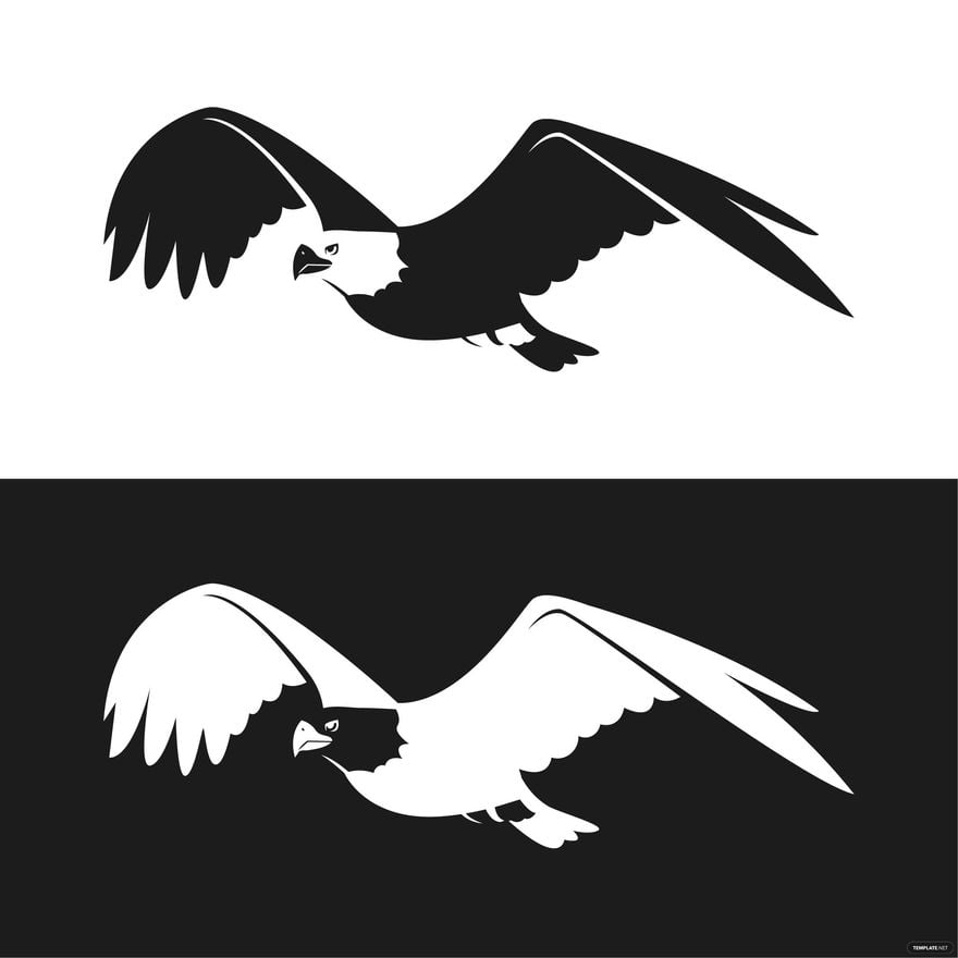 Free Black And White Eagle Vector in Illustrator, EPS, SVG, JPG, PNG