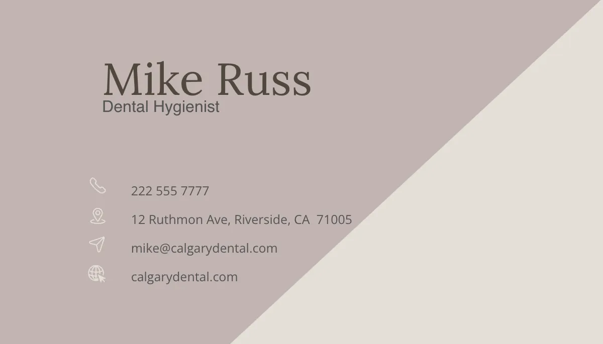 Free Simple Dental Business Card Template to Edit Online