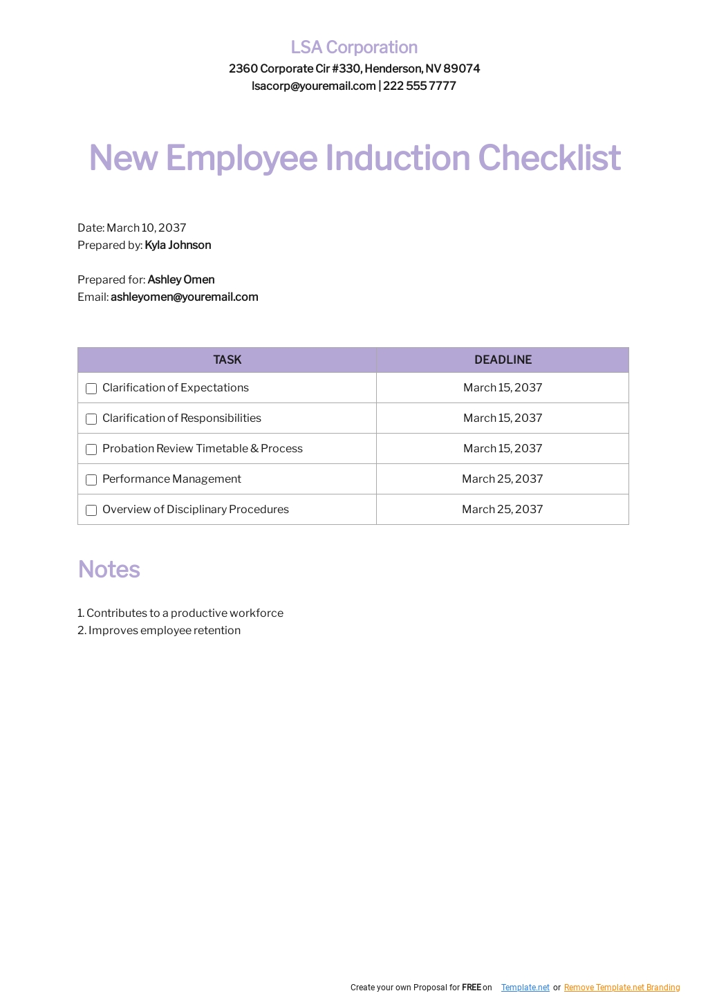 New Employee Induction Checklist Template in Word, Google Docs, Pages - Download | Template.net