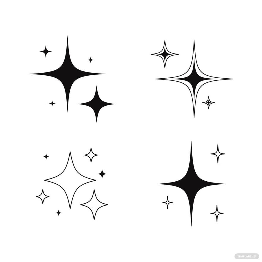 Black and White Sparkle Vector in Illustrator, EPS, SVG, JPG, PNG