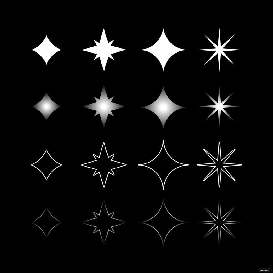 White Sparkle Vector in Illustrator, EPS, SVG, JPG, PNG