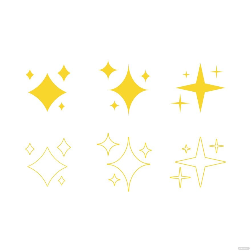 Yellow Sparkle Vector in Illustrator, EPS, SVG, JPG, PNG