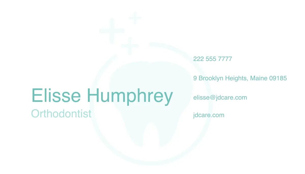 Free Orthodontic Dental Clinic Business Card Template to Edit Online